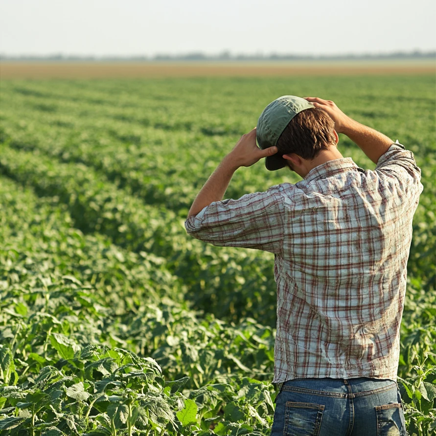 Farmer looking at a field - blind spots in agriculture